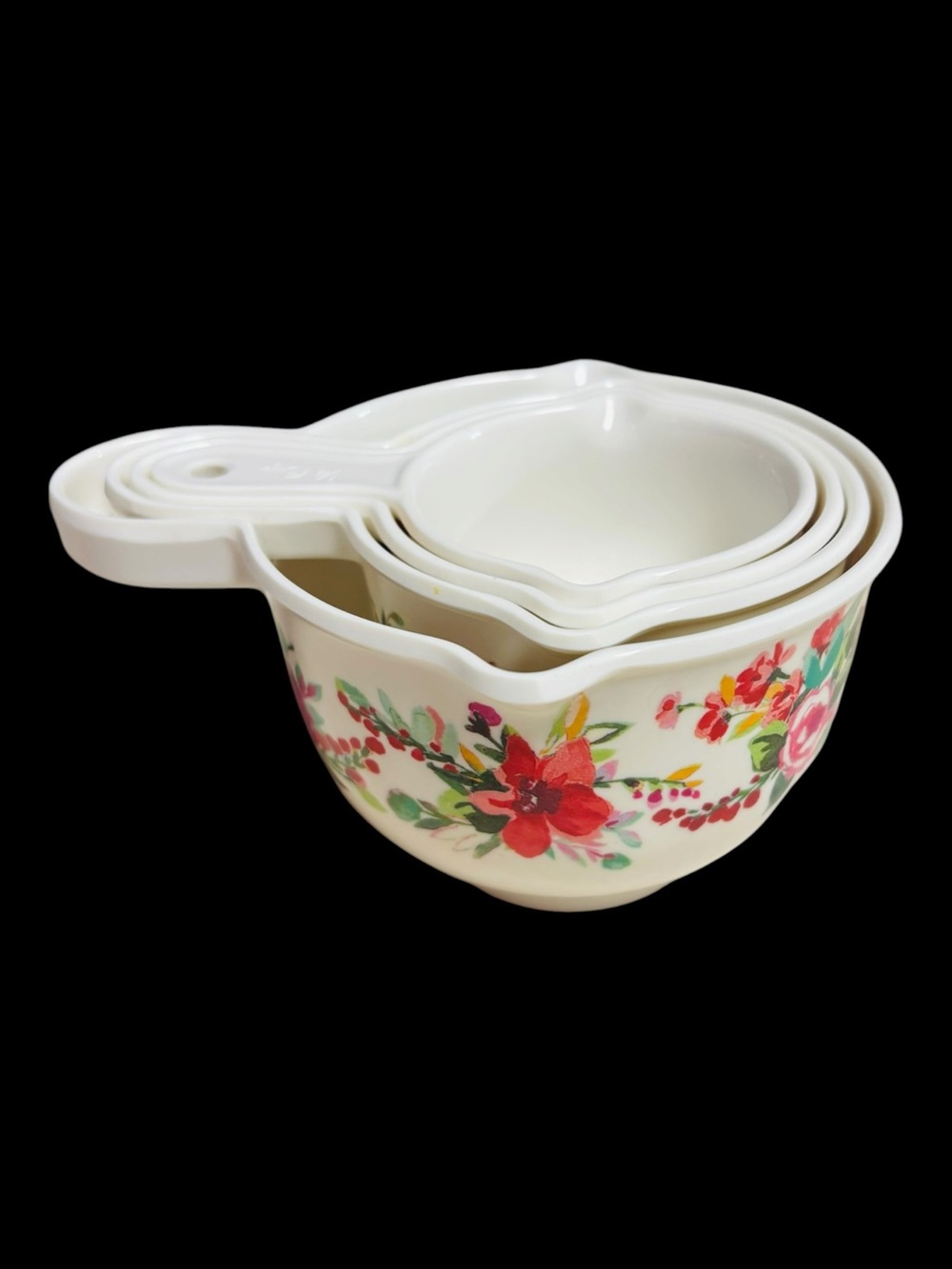 Pioneer Woman Set Of 4 painted Meadow Nesting Melamine Measuring Cups
